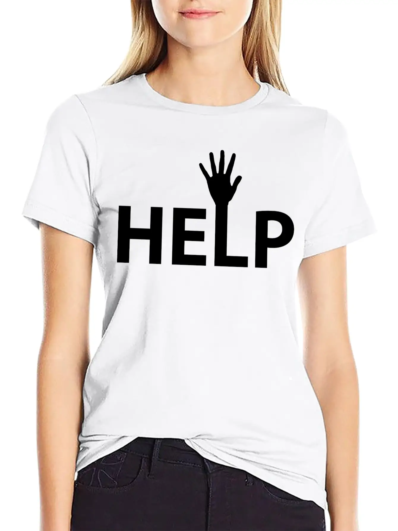 Help Typography Basic Graphic T-Shirt – Daily Comfort In Soft Cotton