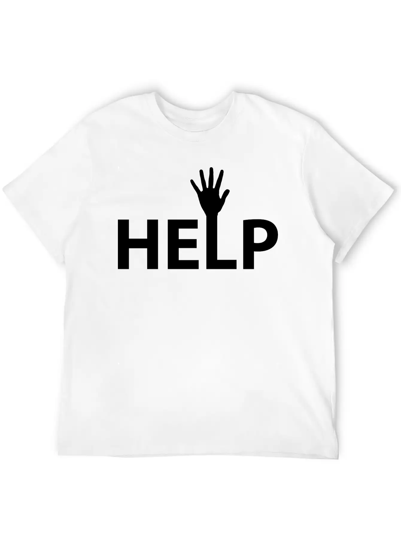 Help Typography Basic Graphic T-Shirt – Daily Comfort In Soft Cotton