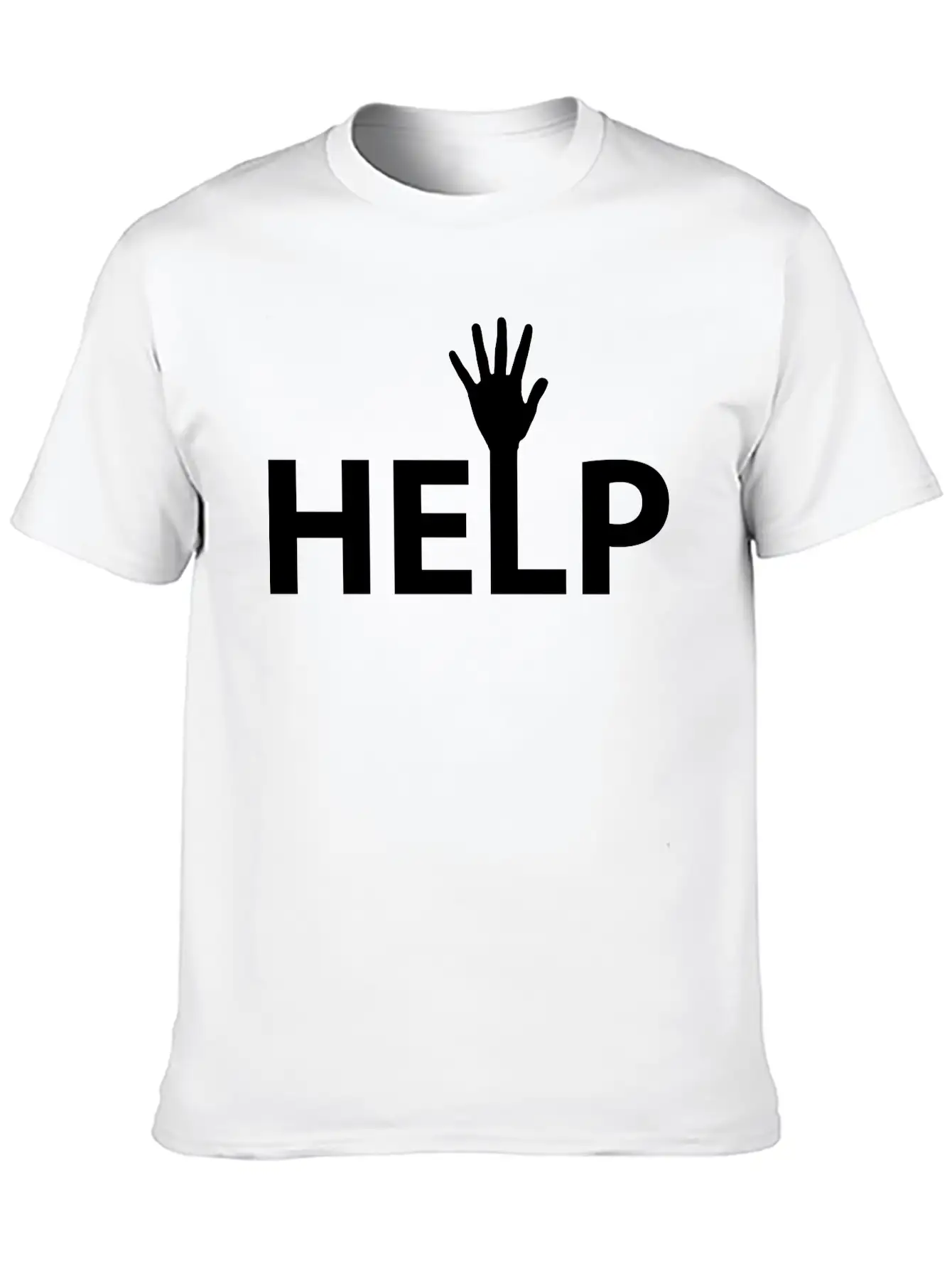 Help Typography Basic Graphic T-Shirt – Daily Comfort In Soft Cotton