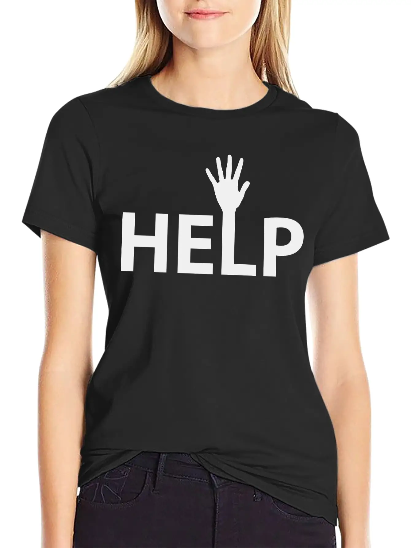 Help Typography Basic Graphic T-Shirt – Daily Comfort In Soft Cotton