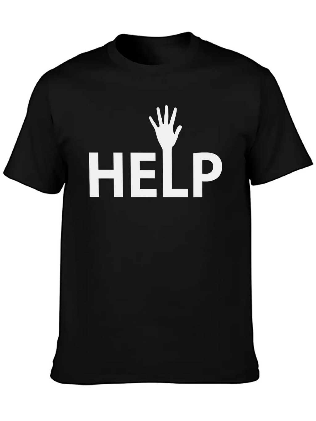Help Typography Basic Graphic T-Shirt – Daily Comfort In Soft Cotton