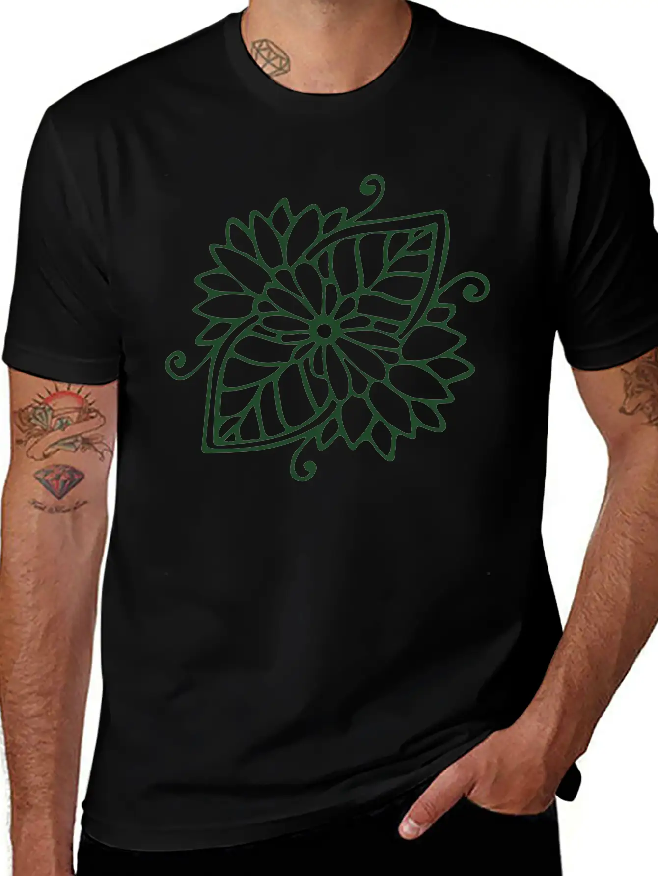 Henna Tattoo Leaf Unisex Casual T-Shirt – Clean Design For Daily Comfort