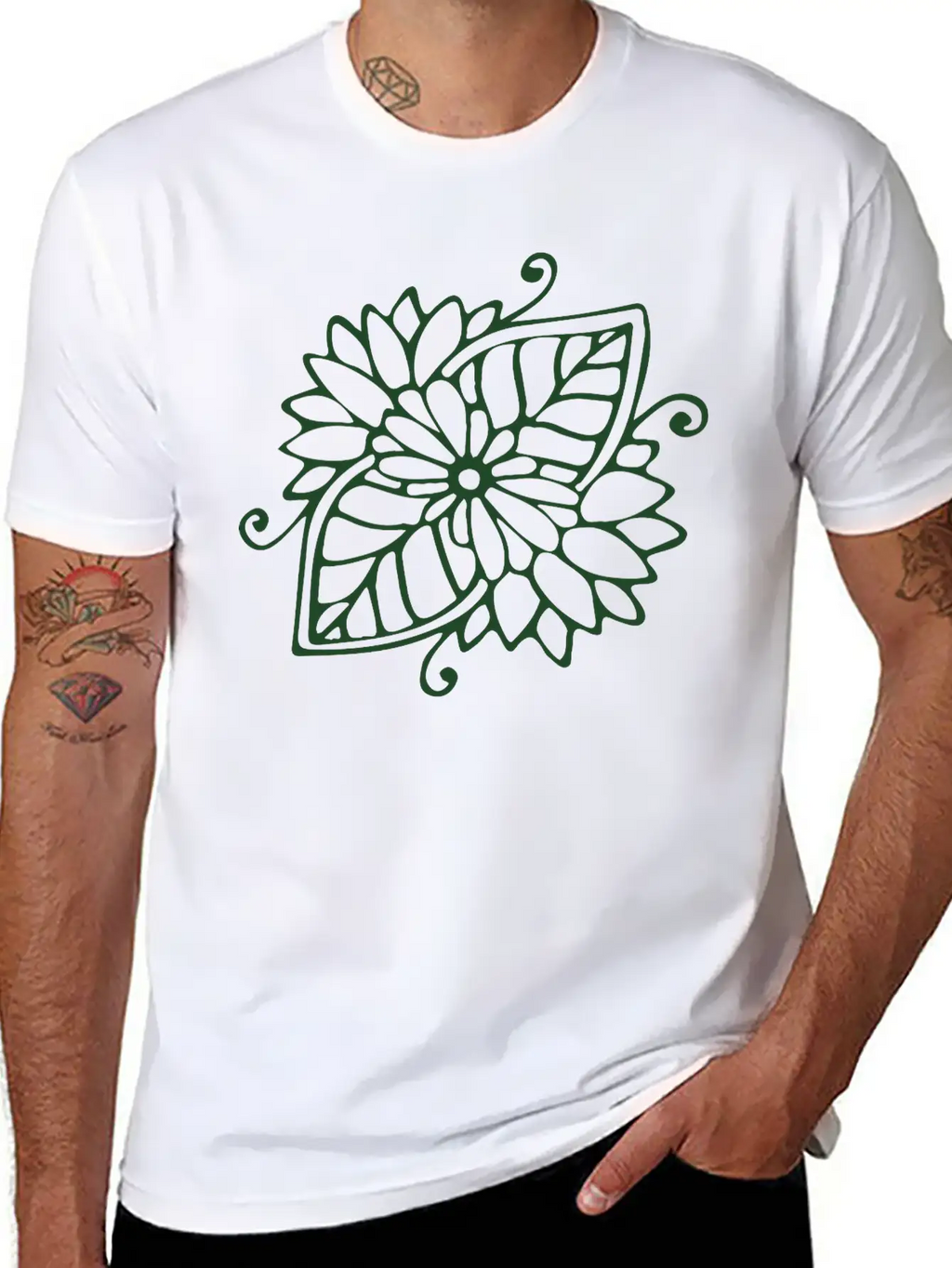 Henna Tattoo Leaf Unisex Casual T-Shirt – Clean Design For Daily Comfort