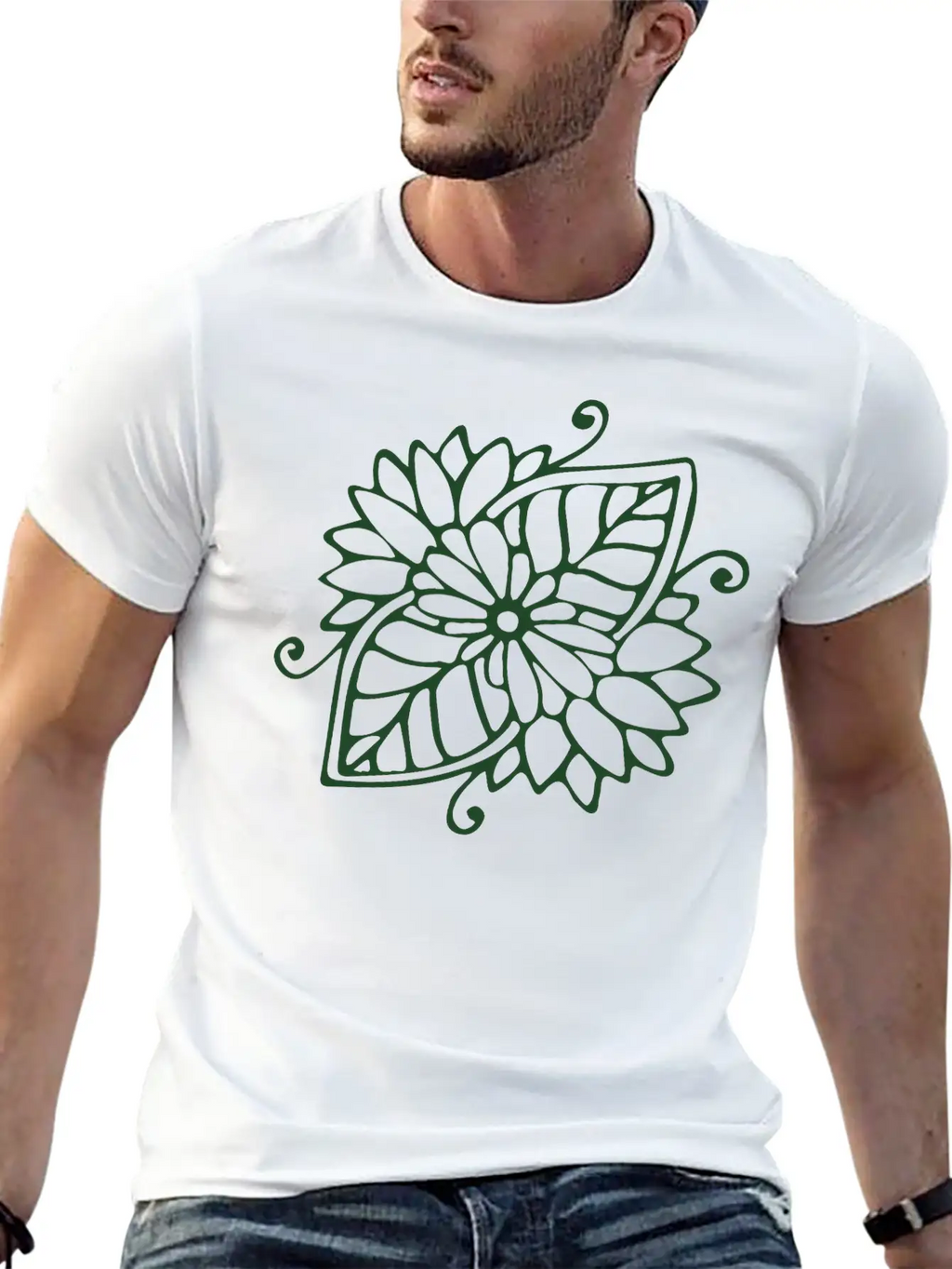 Henna Tattoo Leaf Unisex Casual T-Shirt – Clean Design For Daily Comfort