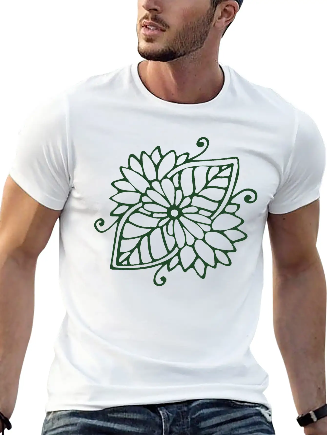 Henna Tattoo Leaf Unisex Casual T-Shirt – Clean Design For Daily Comfort