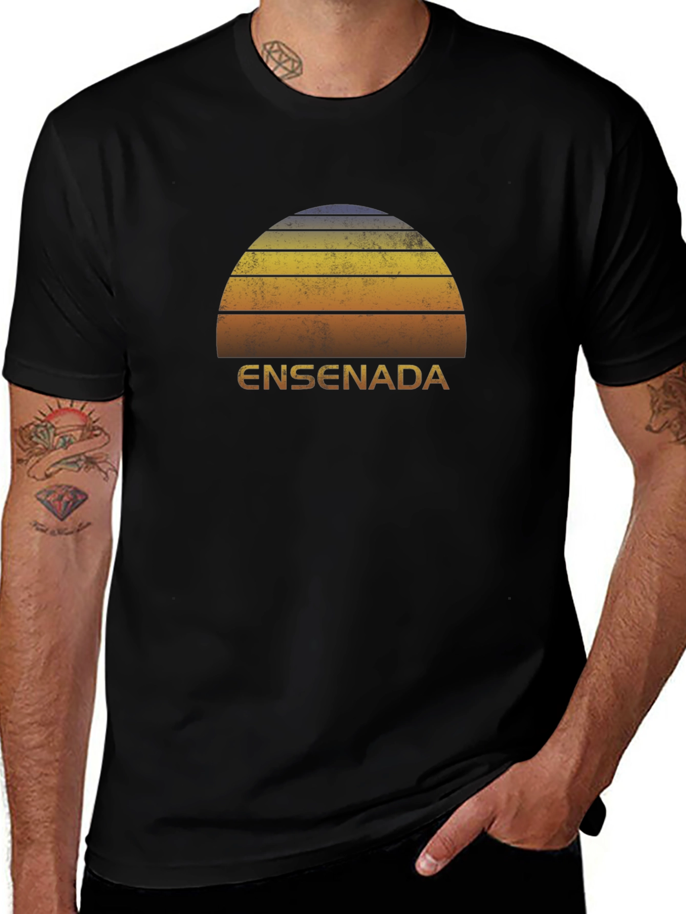 Ensenada Retro Sunset T-Shirt - Vintage Style