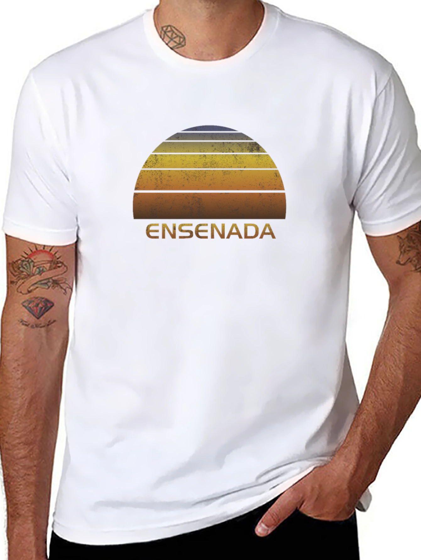 Ensenada Retro Sunset T-Shirt - Vintage Style