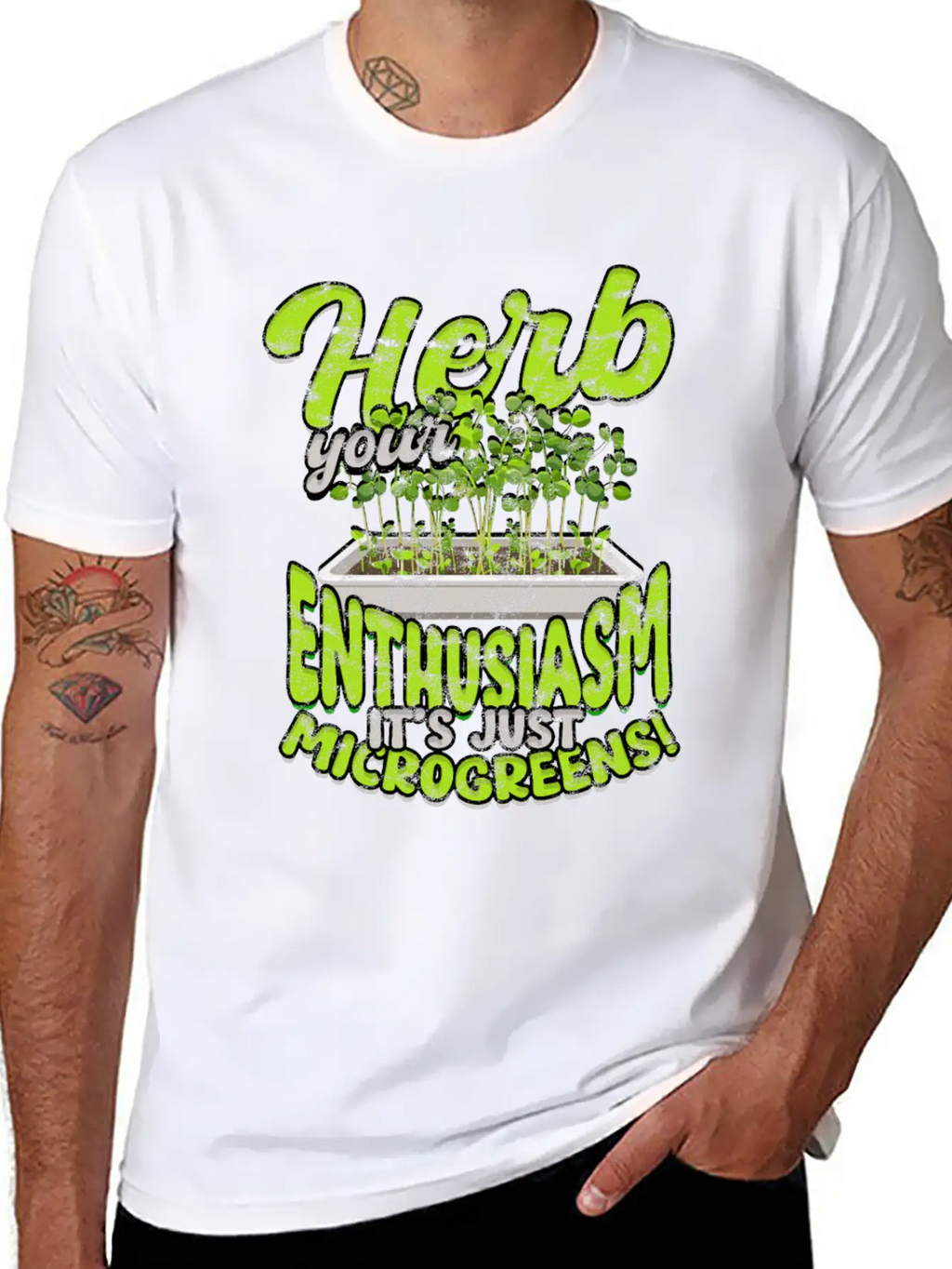 Herb Your Enthusiasm, It's Just Microgreens! Classic Cotton Tee – Unisex Comfort For Any Season