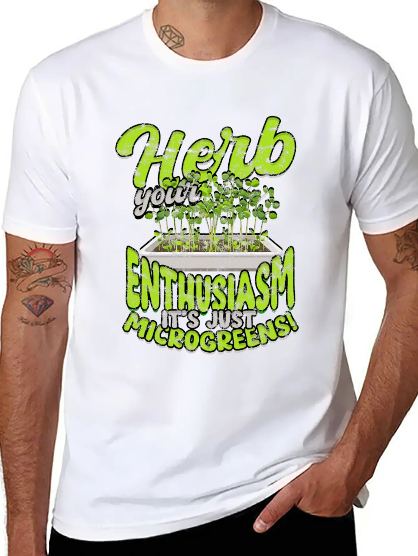 Herb Your Enthusiasm, It's Just Microgreens! Classic Cotton Tee – Unisex Comfort For Any Season