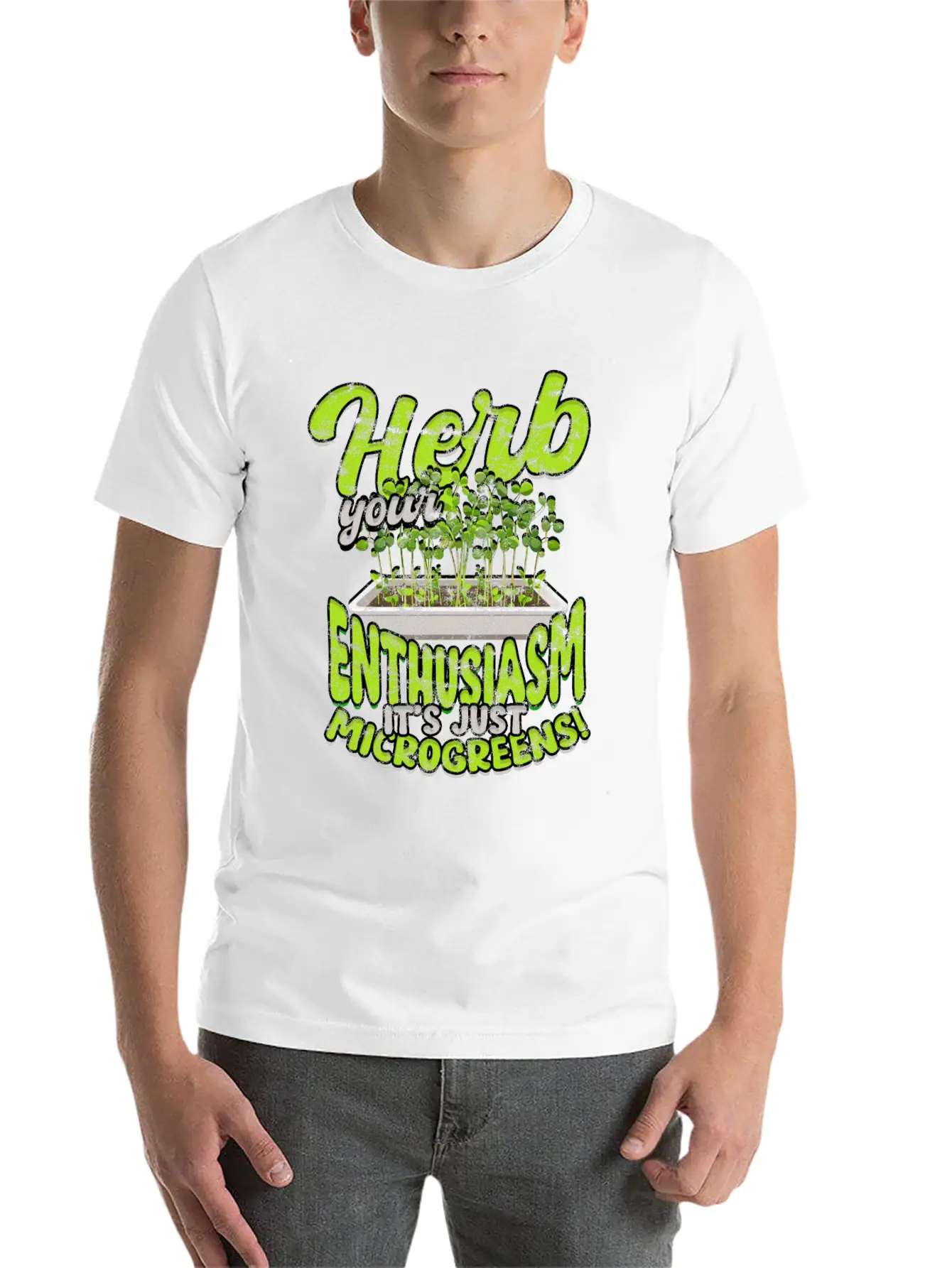 Herb Your Enthusiasm, It's Just Microgreens! Classic Cotton Tee – Unisex Comfort For Any Season