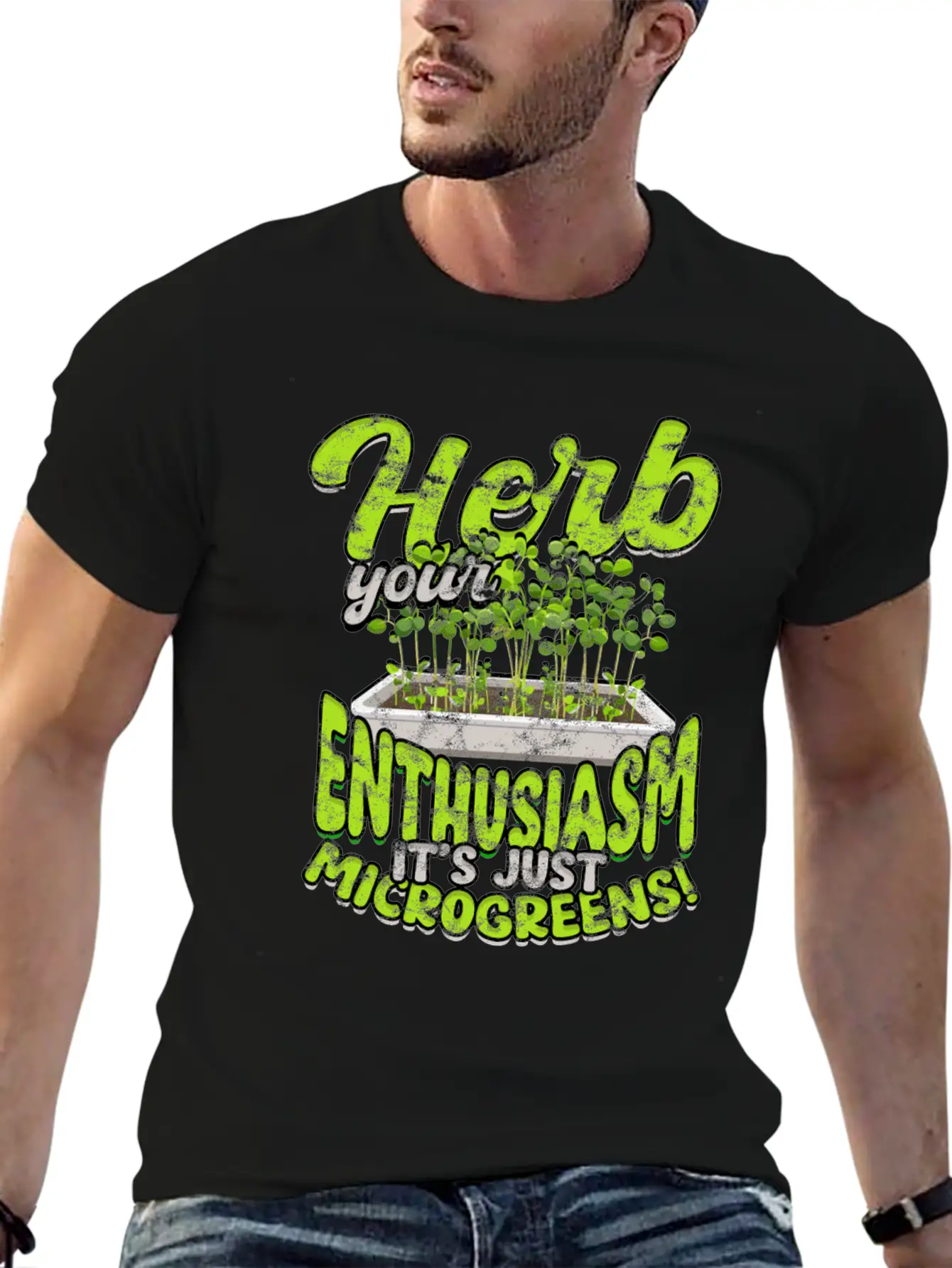 Herb Your Enthusiasm, It's Just Microgreens! Classic Cotton Tee – Unisex Comfort For Any Season
