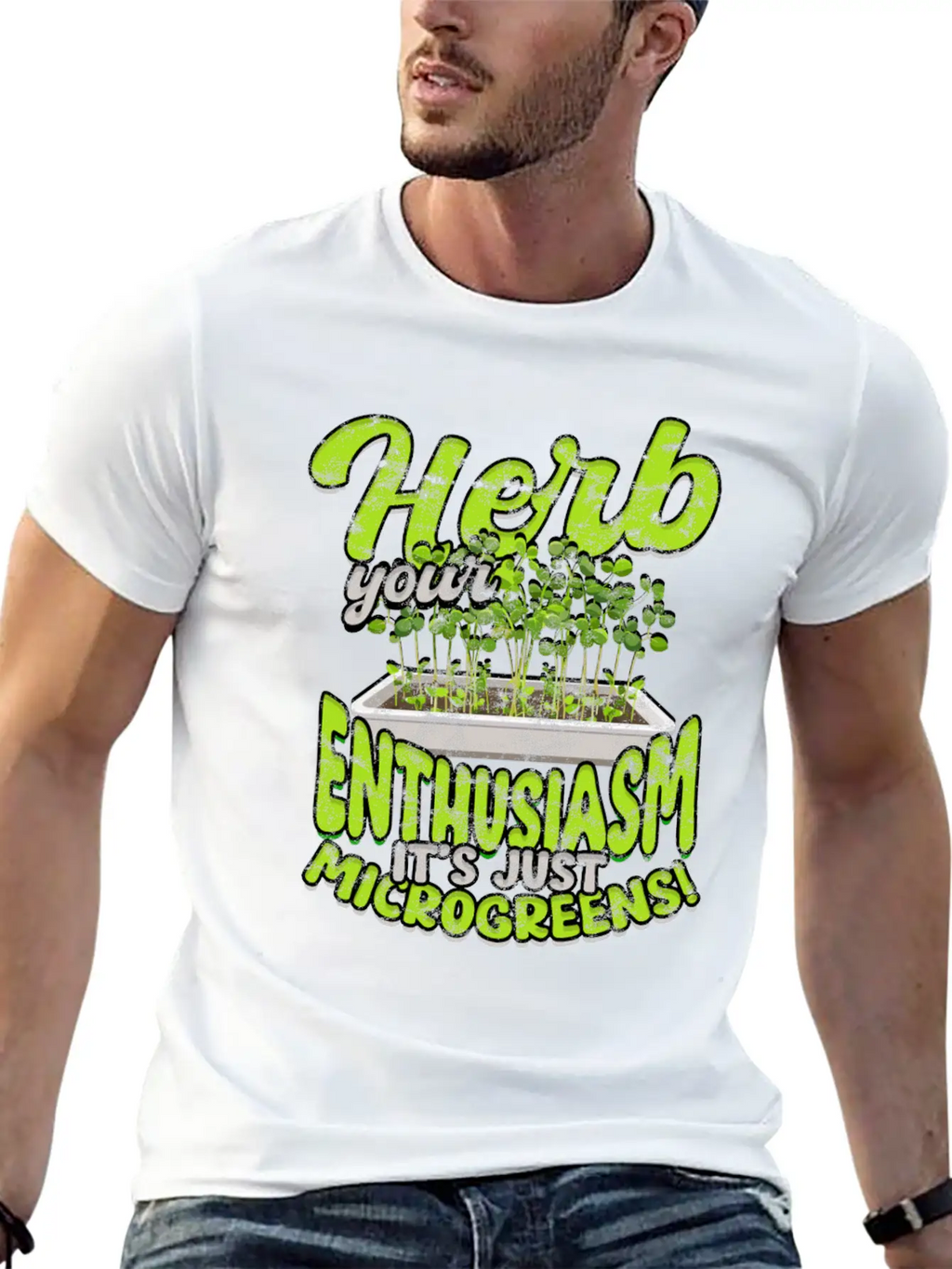 Herb Your Enthusiasm, It's Just Microgreens! Classic Cotton Tee – Unisex Comfort For Any Season