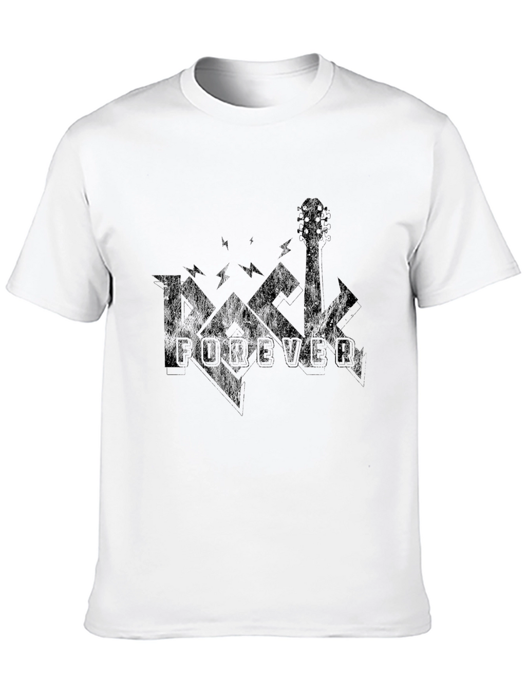 Rock Forever Graphic Print Black T-Shirt