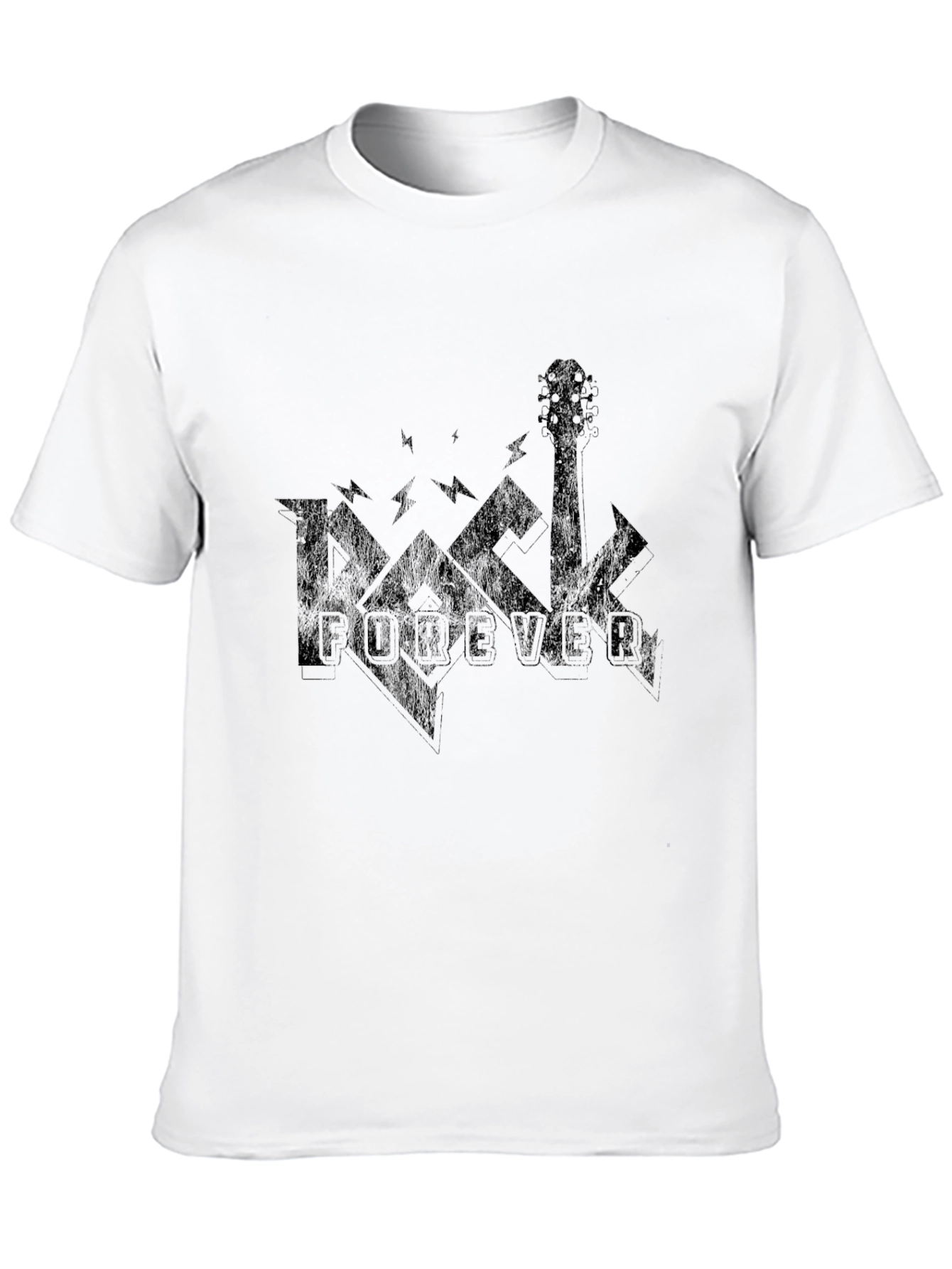 Rock Forever Graphic Print Black T-Shirt