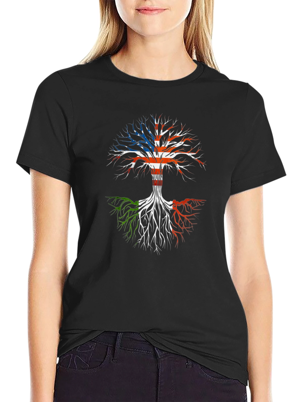 USA Italian Roots T-Shirt - Black