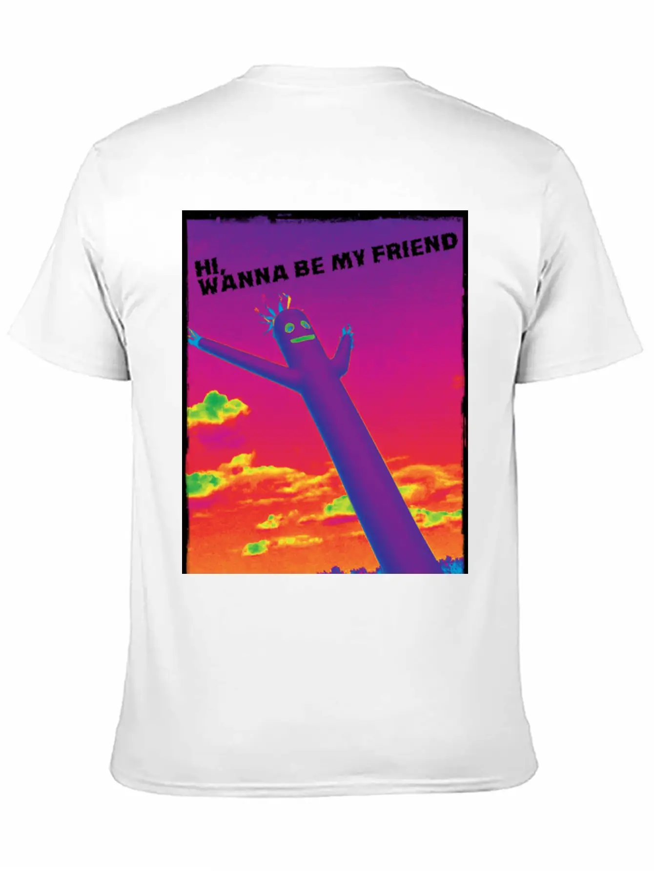 Hi, Wanna Be My Friend(sunrise) Breathable Graphic T-Shirt – Perfect For Casual Days