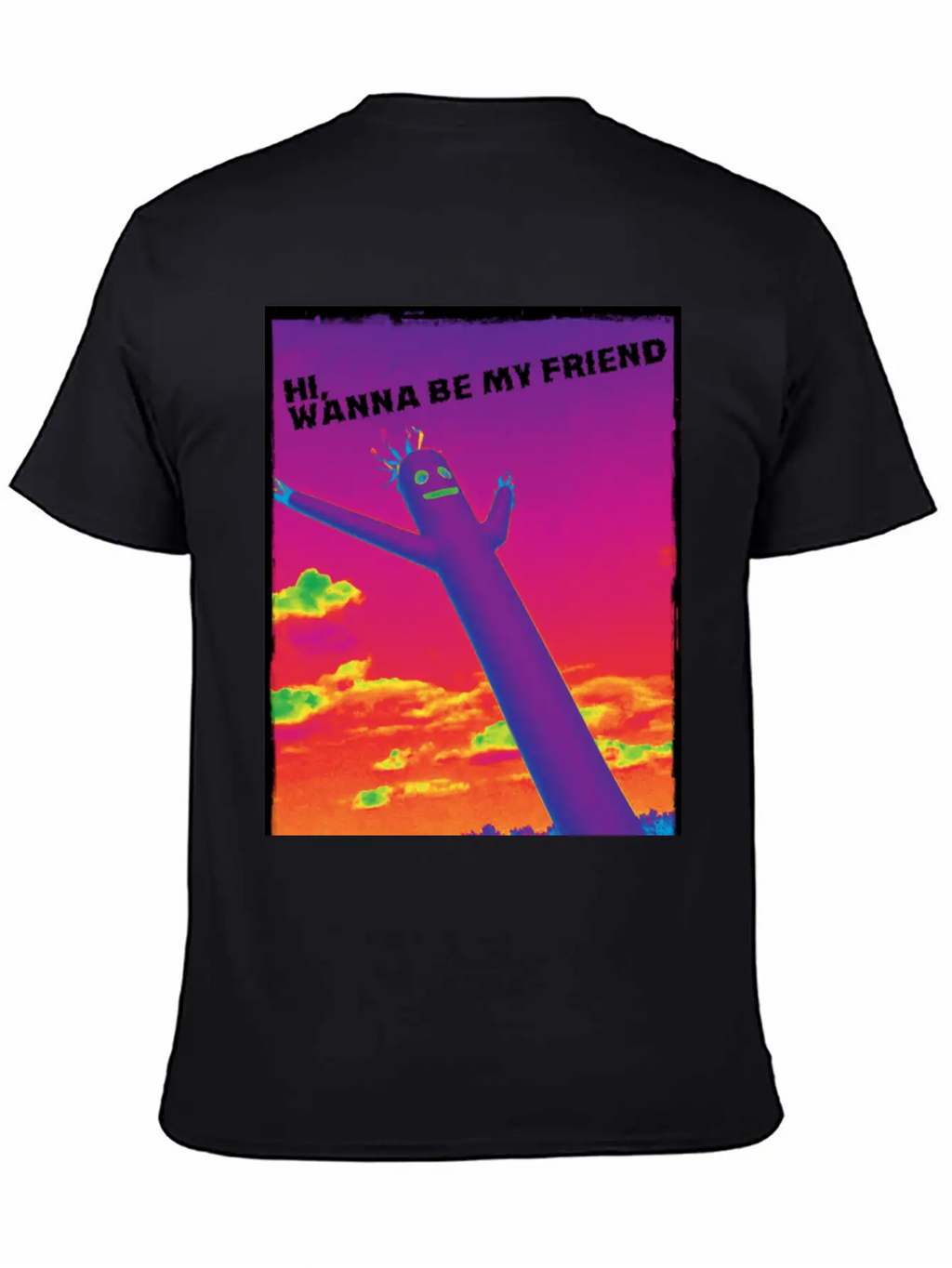 Hi, Wanna Be My Friend(sunrise) Breathable Graphic T-Shirt – Perfect For Casual Days