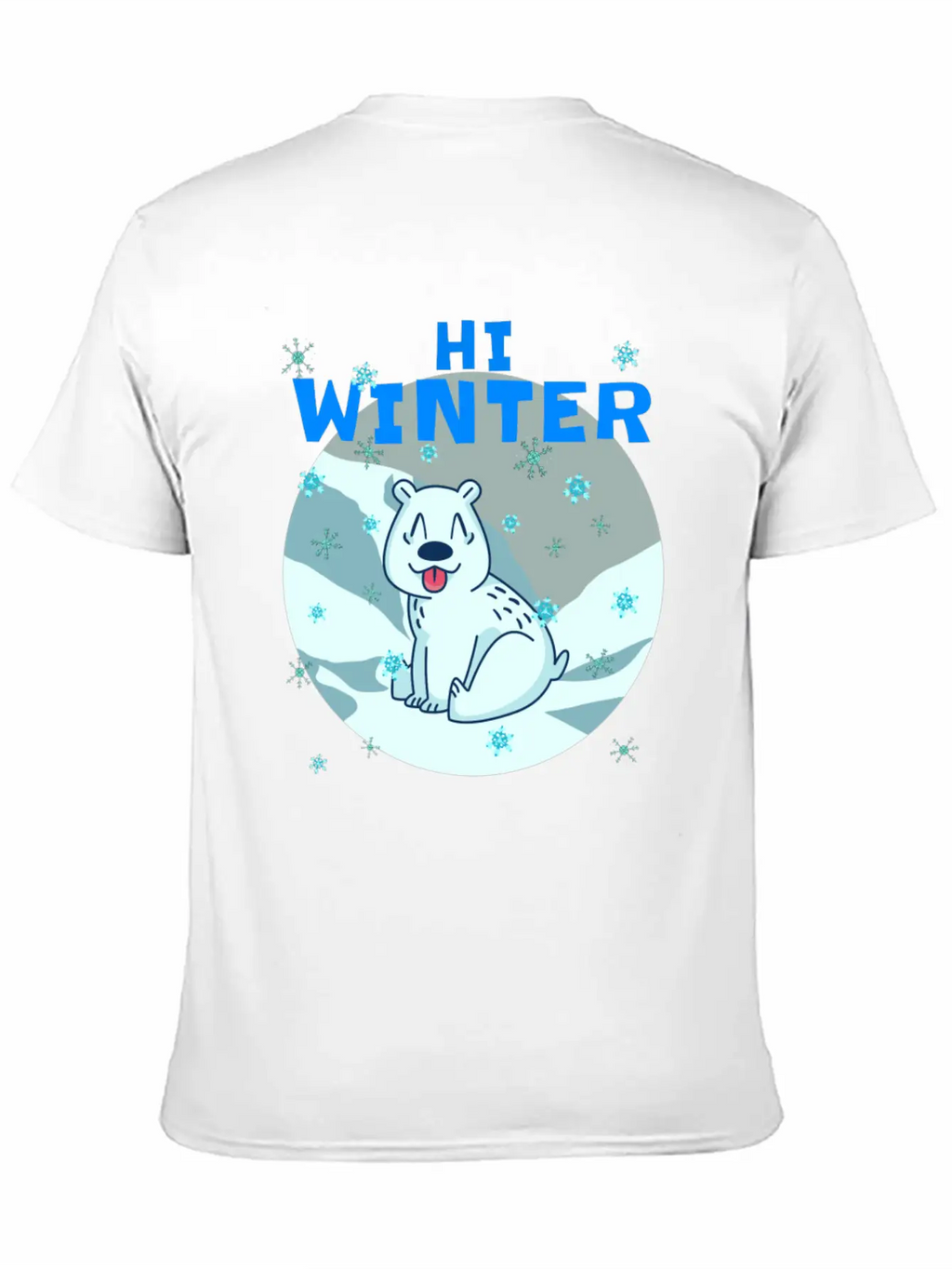 Hi Winter Little Cute Bear Polar Snowflake Hill Basic Graphic T-Shirt – Daily Comfort In Soft Cotton
