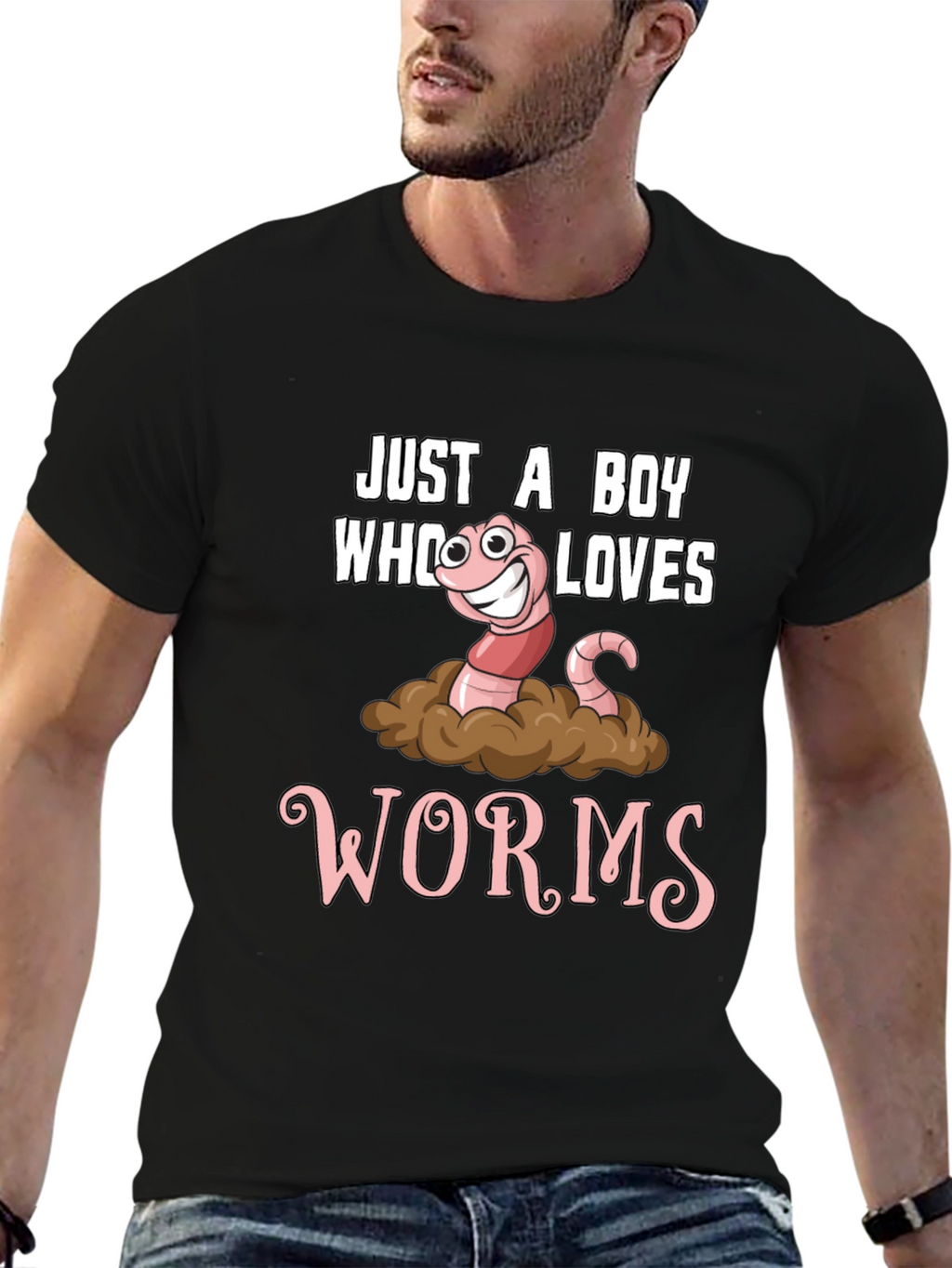 Just a Boy Who Loves Worms Graphic Tee