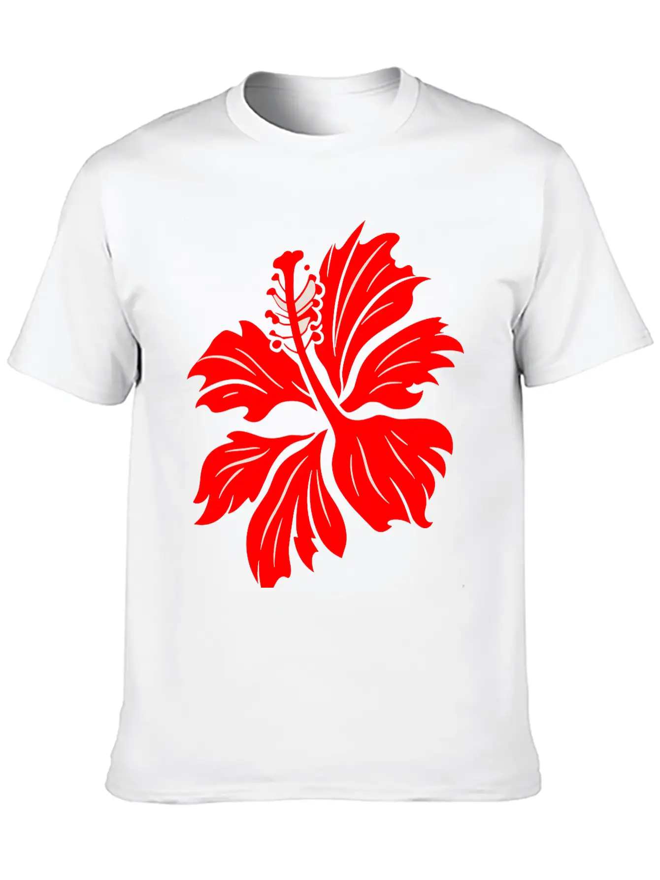 Hibiscus Flower Vector Two Colors Breathable Soft Cotton T-Shirt – Timeless Casual Look