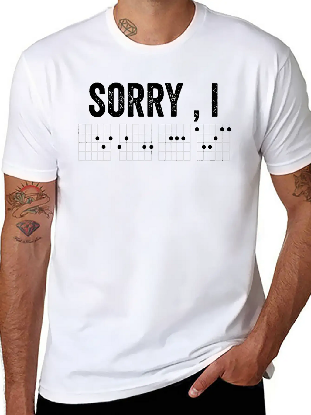 Hidden Message Sorry I Dgaf Chords Guitar Timeless Short Sleeve Tee – Comfy And Minimalist Design