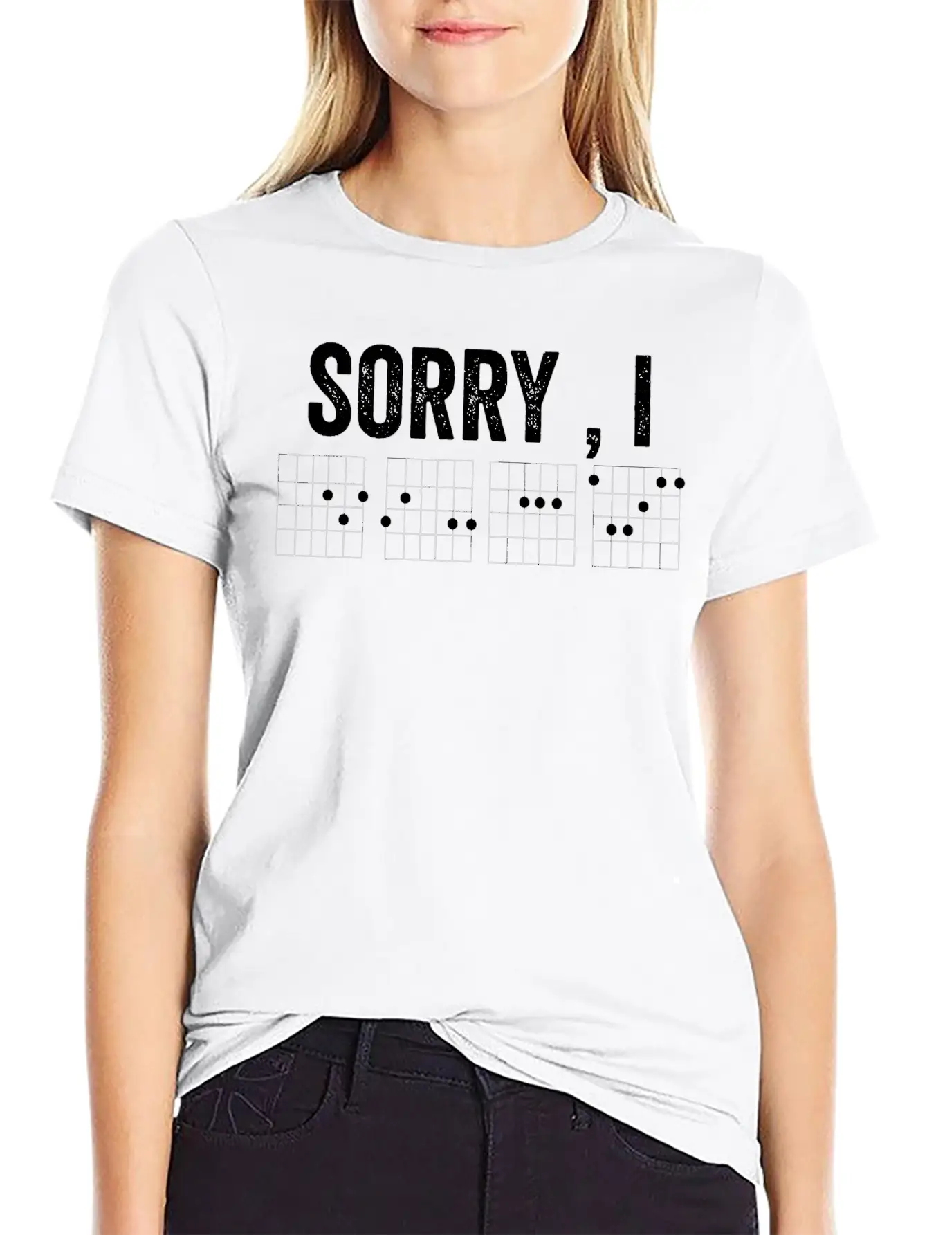 Hidden Message Sorry I Dgaf Chords Guitar Timeless Short Sleeve Tee – Comfy And Minimalist Design
