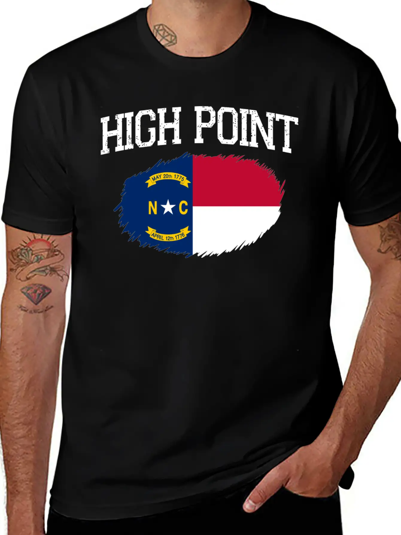 High Point Nc North Carolina Flag Vintage Sports M Essential Cotton Tee For Daily Outfits – Unisex Style