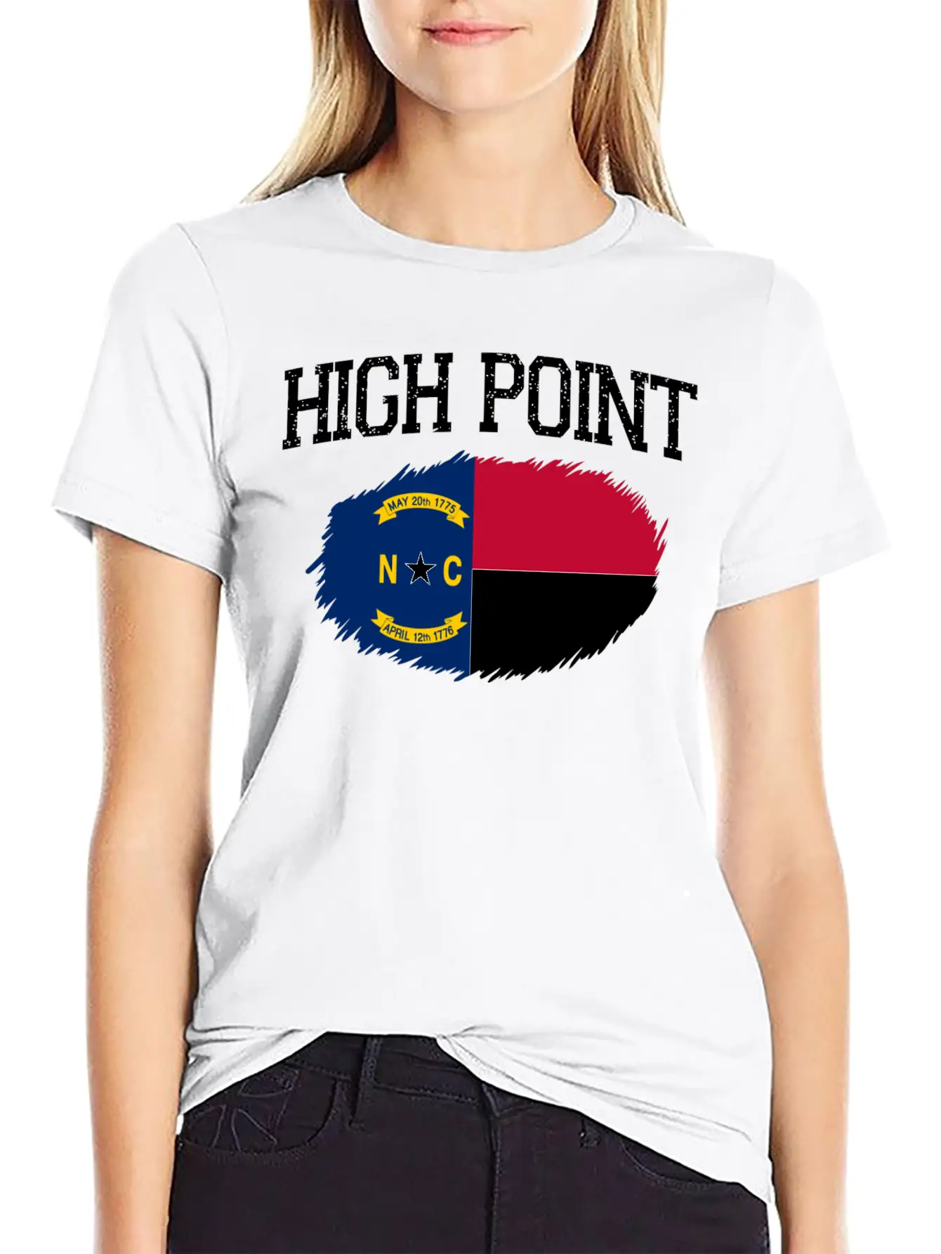 High Point Nc North Carolina Flag Vintage Sports M Essential Cotton Tee For Daily Outfits – Unisex Style