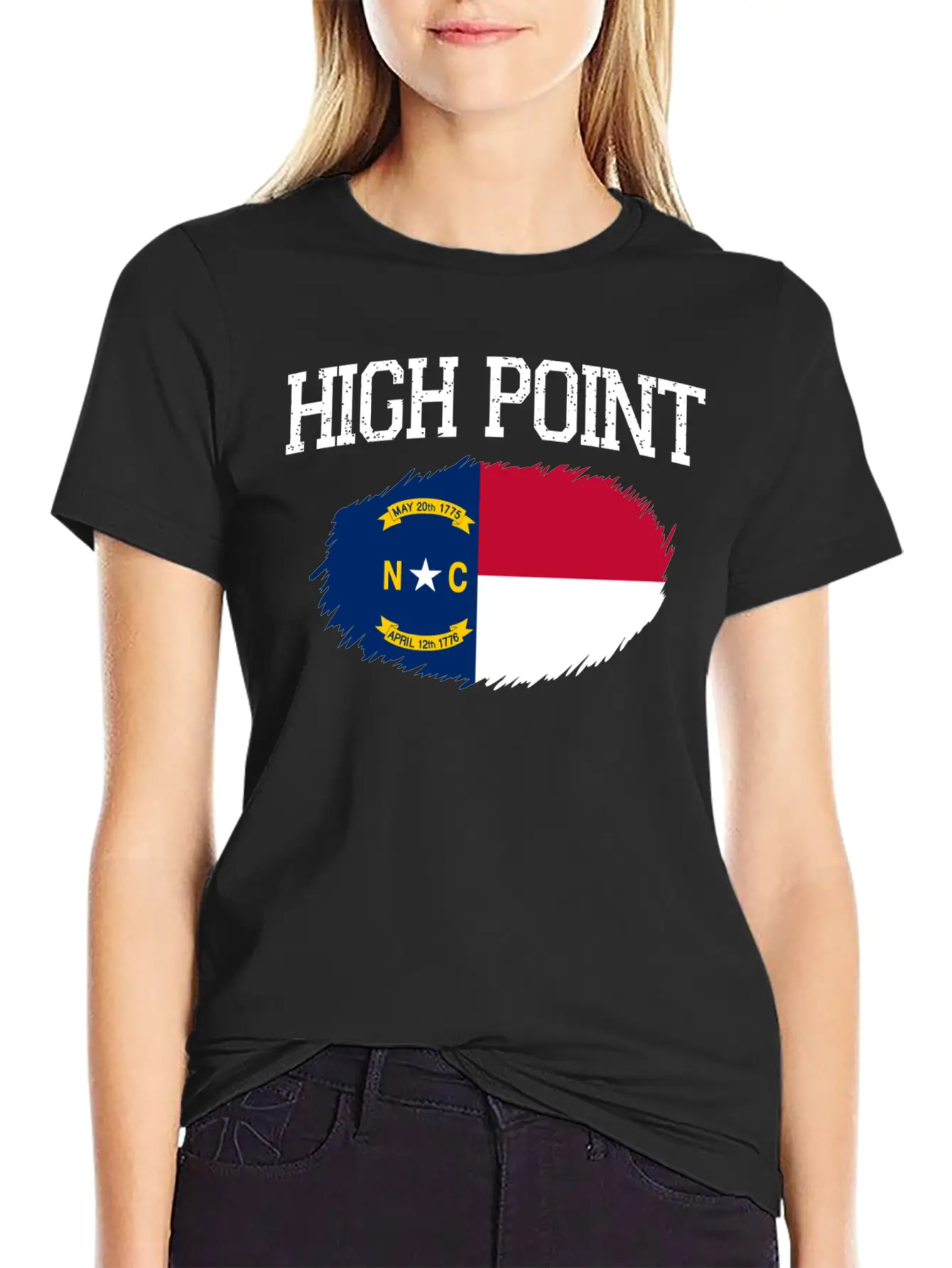 High Point Nc North Carolina Flag Vintage Sports M Essential Cotton Tee For Daily Outfits – Unisex Style