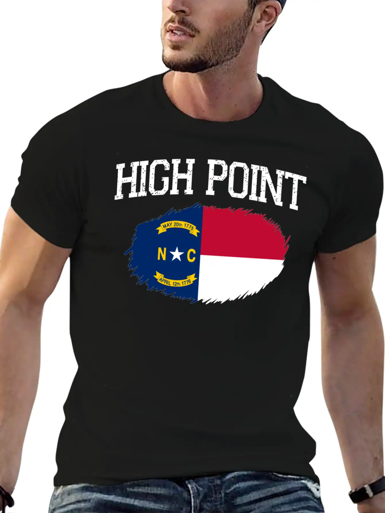 High Point Nc North Carolina Flag Vintage Sports M Essential Cotton Tee For Daily Outfits – Unisex Style