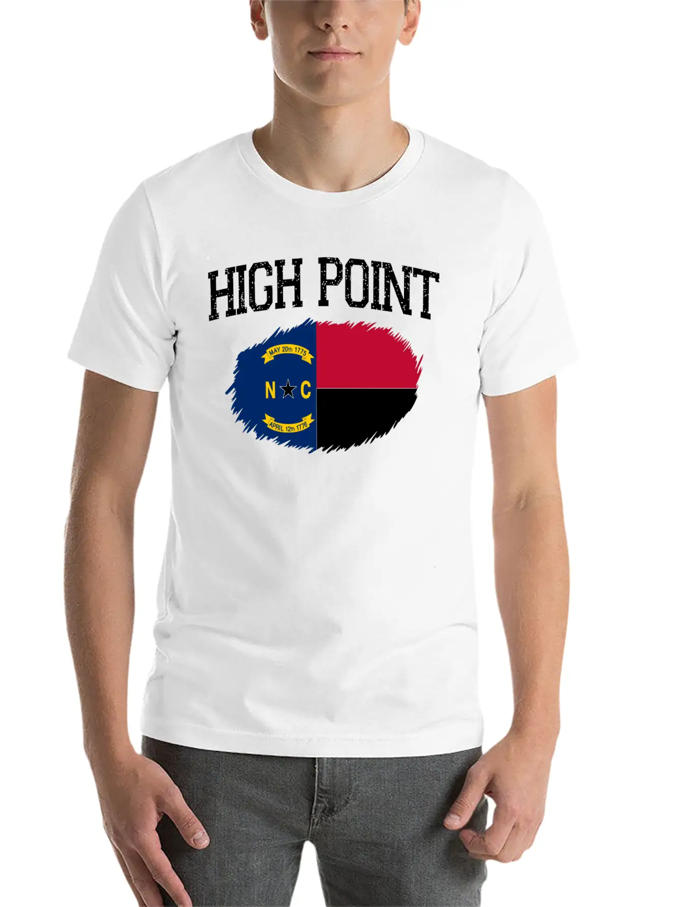 High Point Nc North Carolina Flag Vintage Sports M Essential Cotton Tee For Daily Outfits – Unisex Style