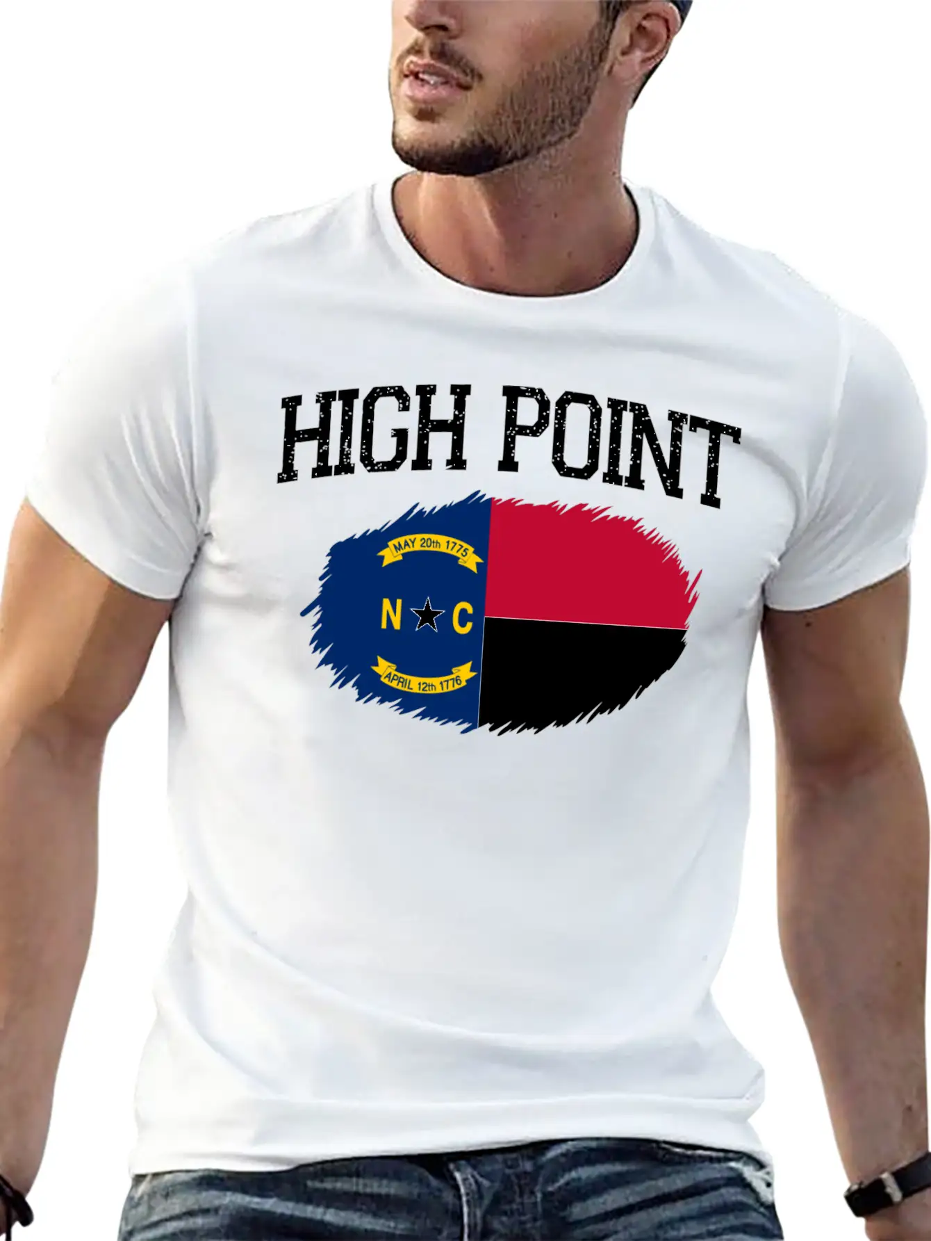 High Point Nc North Carolina Flag Vintage Sports M Essential Cotton Tee For Daily Outfits – Unisex Style
