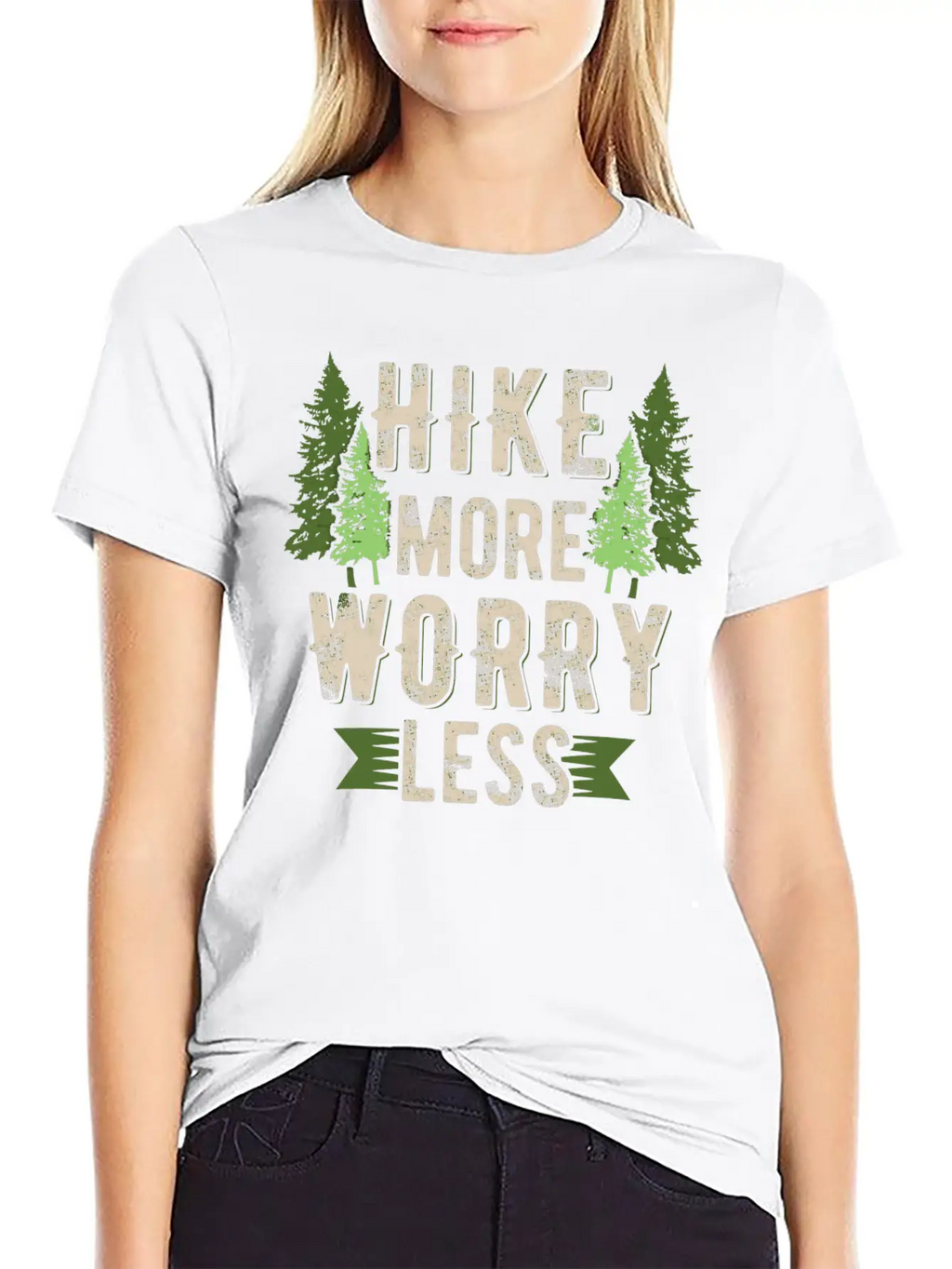 Hike More Worry Less Hiking Breathable Soft Cotton T-Shirt – Timeless Casual Look