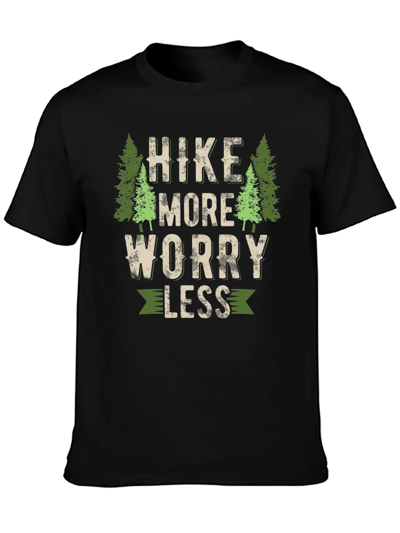 Hike More Worry Less Hiking Breathable Soft Cotton T-Shirt – Timeless Casual Look