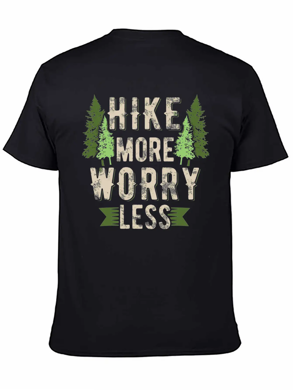 Hike More Worry Less Hiking Breathable Soft Cotton T-Shirt – Timeless Casual Look