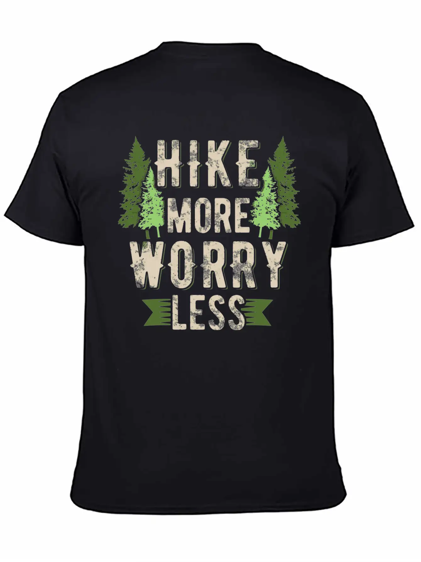 Hike More Worry Less Hiking Breathable Soft Cotton T-Shirt – Timeless Casual Look