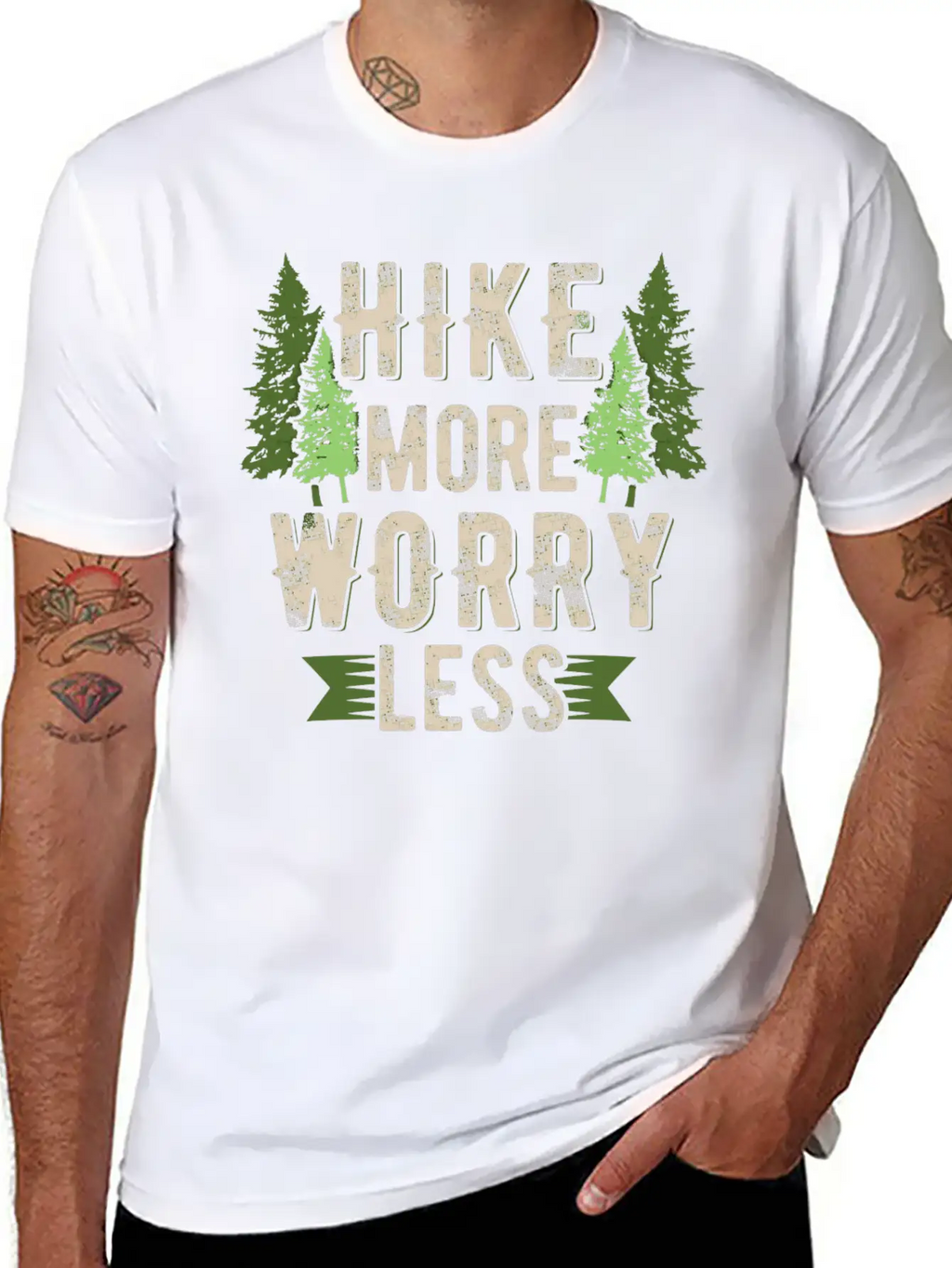 Hike More Worry Less Hiking Breathable Soft Cotton T-Shirt – Timeless Casual Look