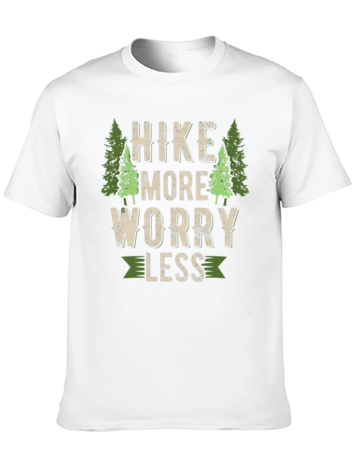 Hike More Worry Less Hiking Breathable Soft Cotton T-Shirt – Timeless Casual Look