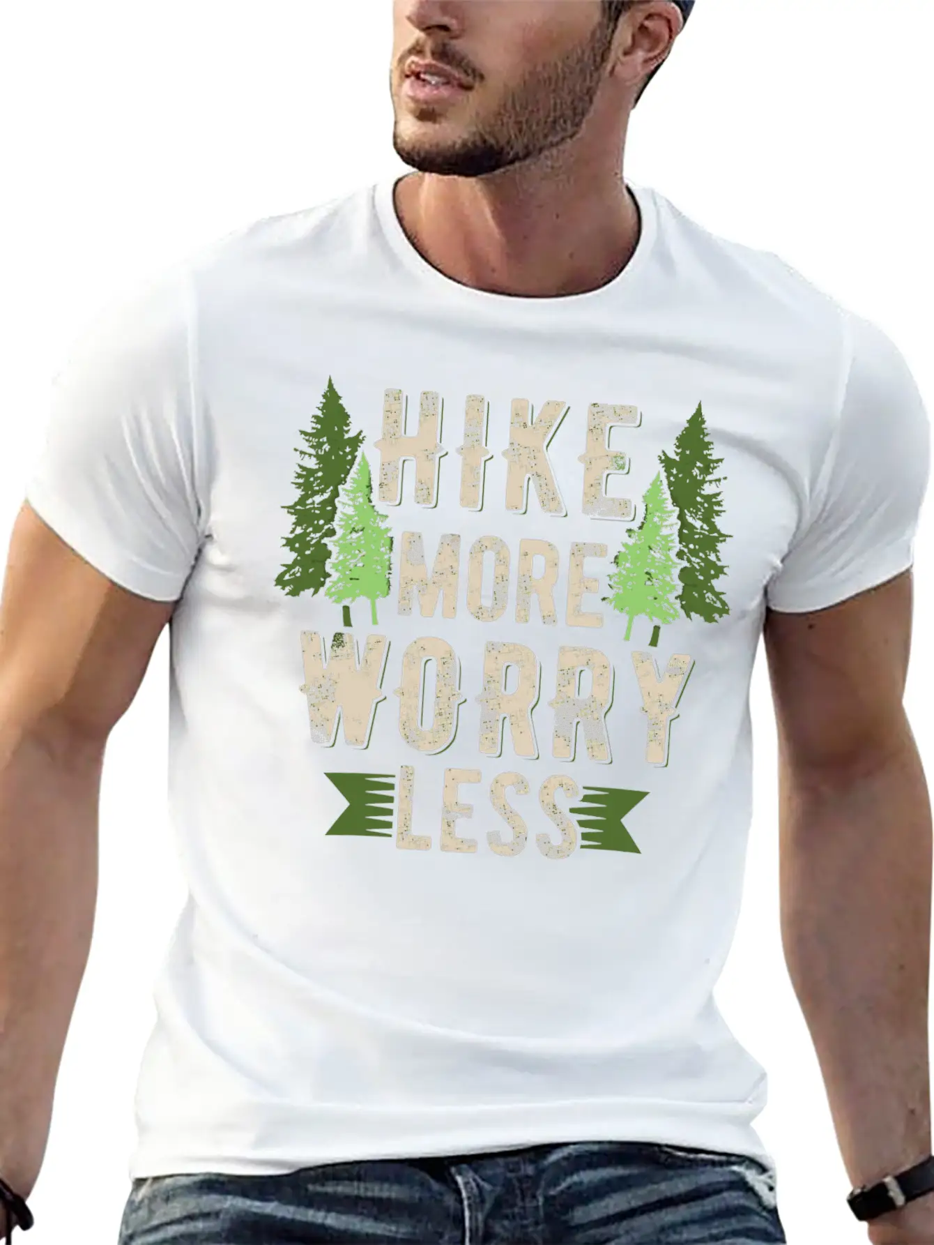 Hike More Worry Less Hiking Breathable Soft Cotton T-Shirt – Timeless Casual Look