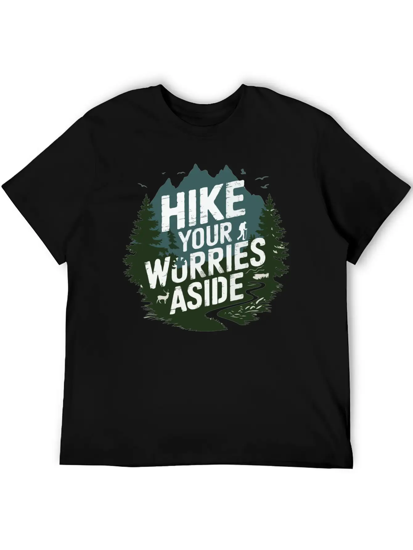 Hike Your Worries Aside - Hiking Mental Health Classic Cotton Tee – Unisex Comfort For Any Season