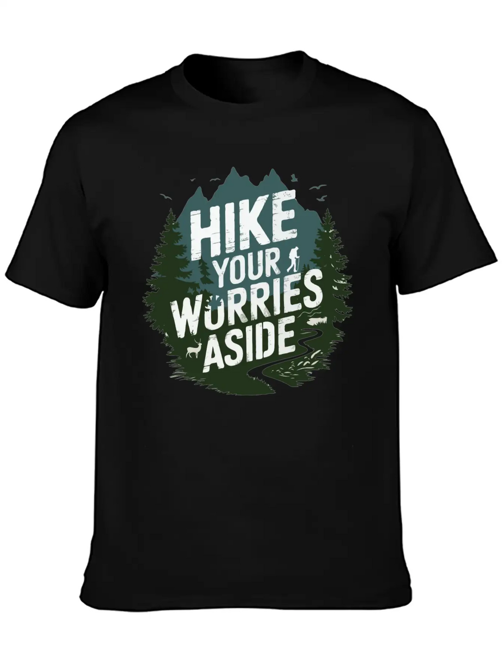 Hike Your Worries Aside - Hiking Mental Health Classic Cotton Tee – Unisex Comfort For Any Season