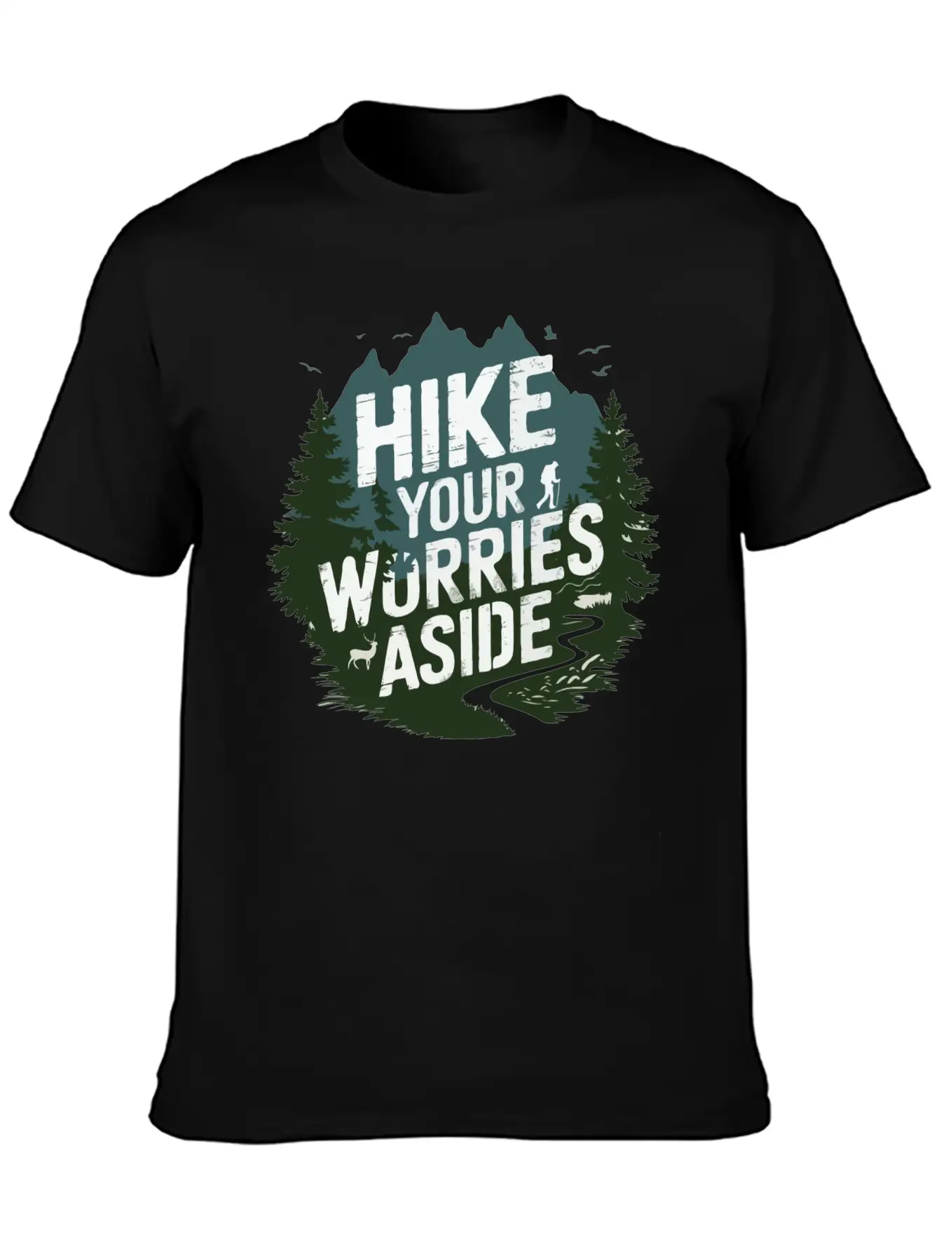 Hike Your Worries Aside - Hiking Mental Health Classic Cotton Tee – Unisex Comfort For Any Season