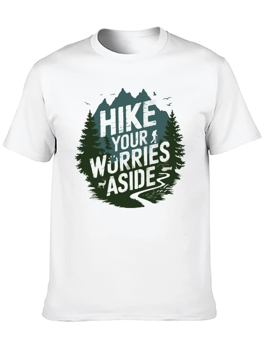 Hike Your Worries Aside - Hiking Mental Health Classic Cotton Tee – Unisex Comfort For Any Season