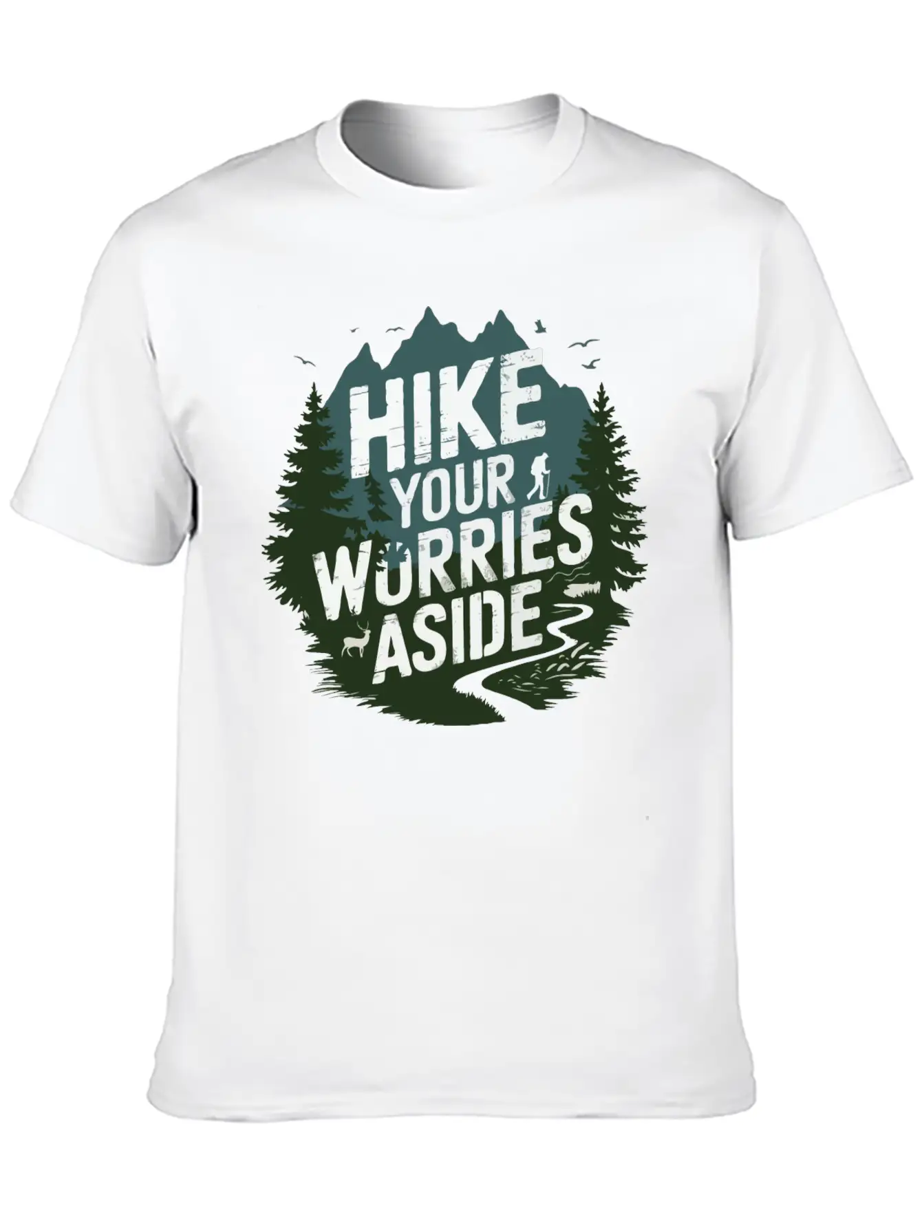 Hike Your Worries Aside - Hiking Mental Health Classic Cotton Tee – Unisex Comfort For Any Season