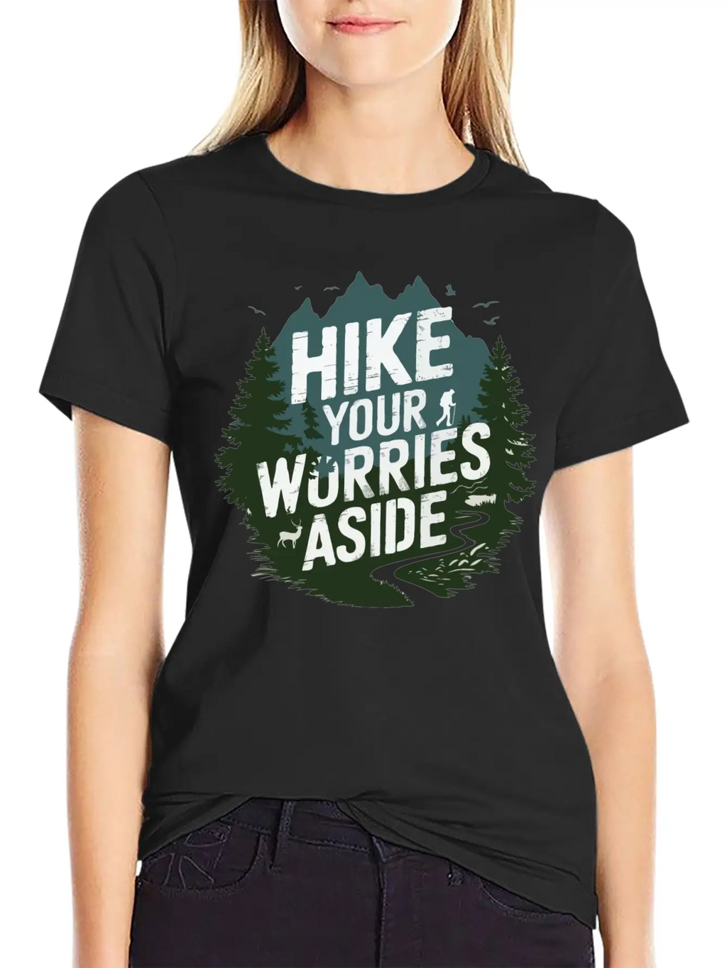 Hike Your Worries Aside - Hiking Mental Health Classic Cotton Tee – Unisex Comfort For Any Season