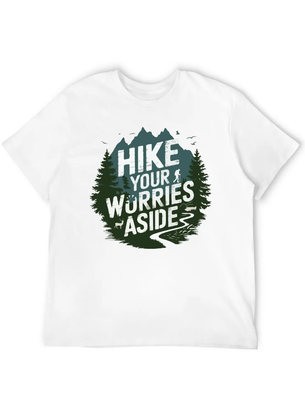Hike Your Worries Aside - Hiking Mental Health Classic Cotton Tee – Unisex Comfort For Any Season