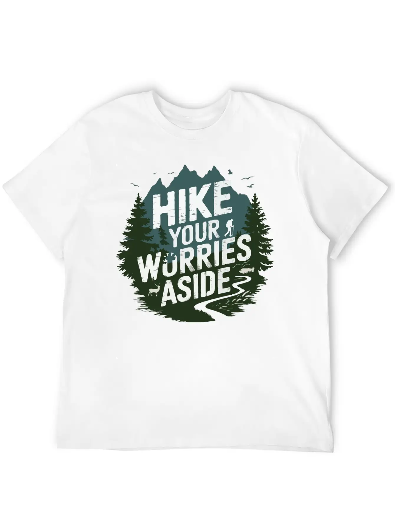 Hike Your Worries Aside - Hiking Mental Health Classic Cotton Tee – Unisex Comfort For Any Season
