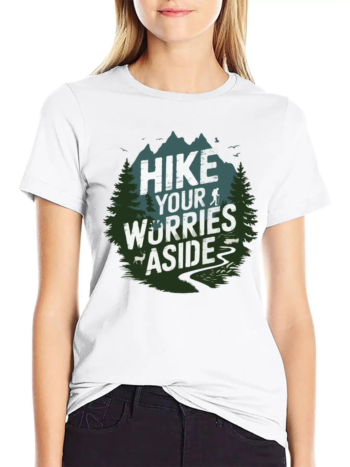 Hike Your Worries Aside - Hiking Mental Health Classic Cotton Tee – Unisex Comfort For Any Season
