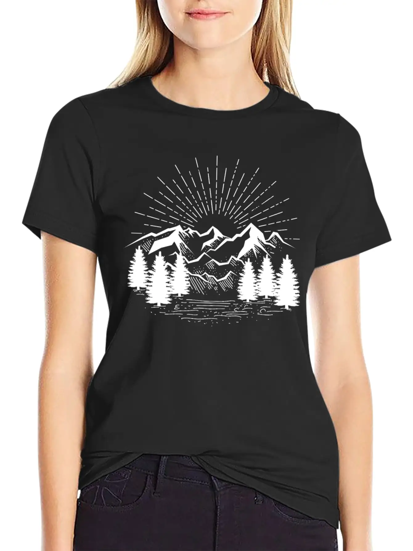 Hiking Hiking Mountain Trail Mountains Peaks Stylish Everyday T-Shirt – Unisex Basic Cotton Tee