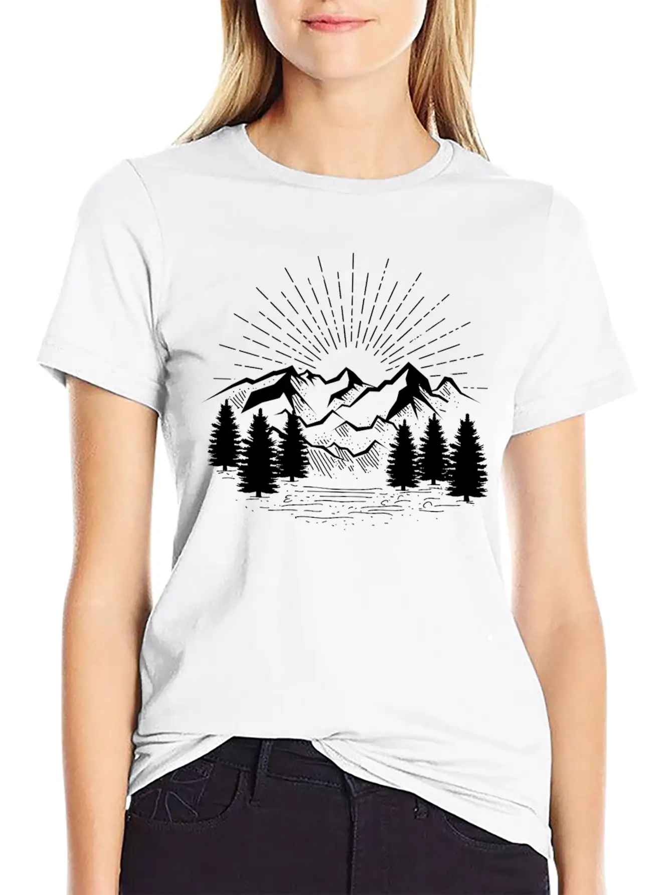 Hiking Hiking Mountain Trail Mountains Peaks Stylish Everyday T-Shirt – Unisex Basic Cotton Tee